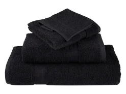 Outlet Toallas de baño 4 uds 100% algodón verde 100x150 cm 600 gsm ES652809 Negro