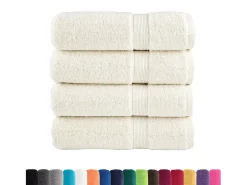 Ropa De Cama|Textil De Baño^Toallas de baño 4 uds 100% algodón verde 100x150 cm 600 gsm ES488481 Crema