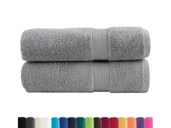 Ropa De Cama|Textil De Baño^Toallas de baño 2 uds 100% algodón 100x150 cm 600 gsm ES907941 Gris