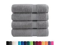 Ropa De Cama|Textil De Baño^Toallas de baño 4 uds 100% algodón 100x150 cm 600 gsm ES934950 Gris
