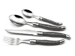 New Lou Laguiole Tradition Gris - Cubertería de 48 piezas Gris antracita