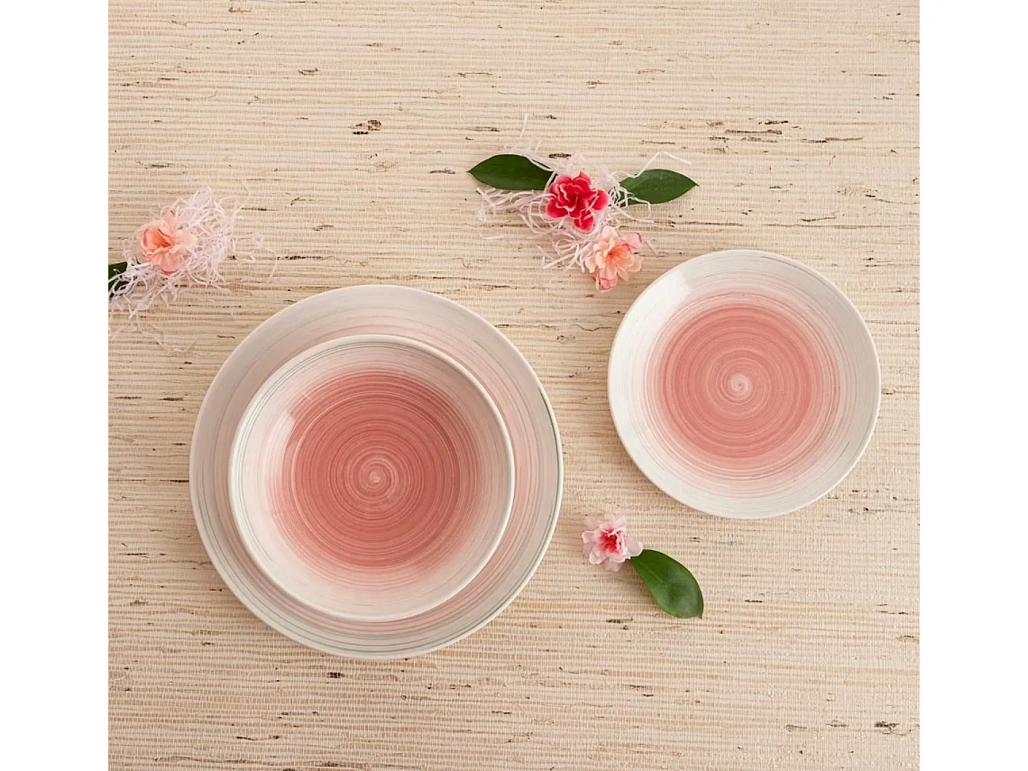 Vajilla^Vajilla Velvet Quid 18 piezas 6 servicios cerámica Rosa