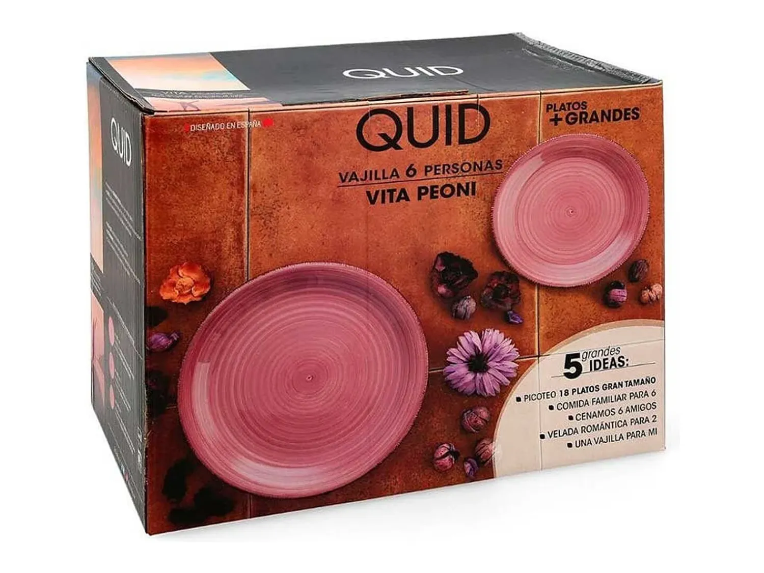 Online Vajilla Vita Peoni Quid 18 piezas gres Rosa