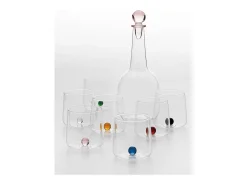 Vaso Bilia de vidrio borosilicato color azafrán, juego de 6 piezas, color transparente