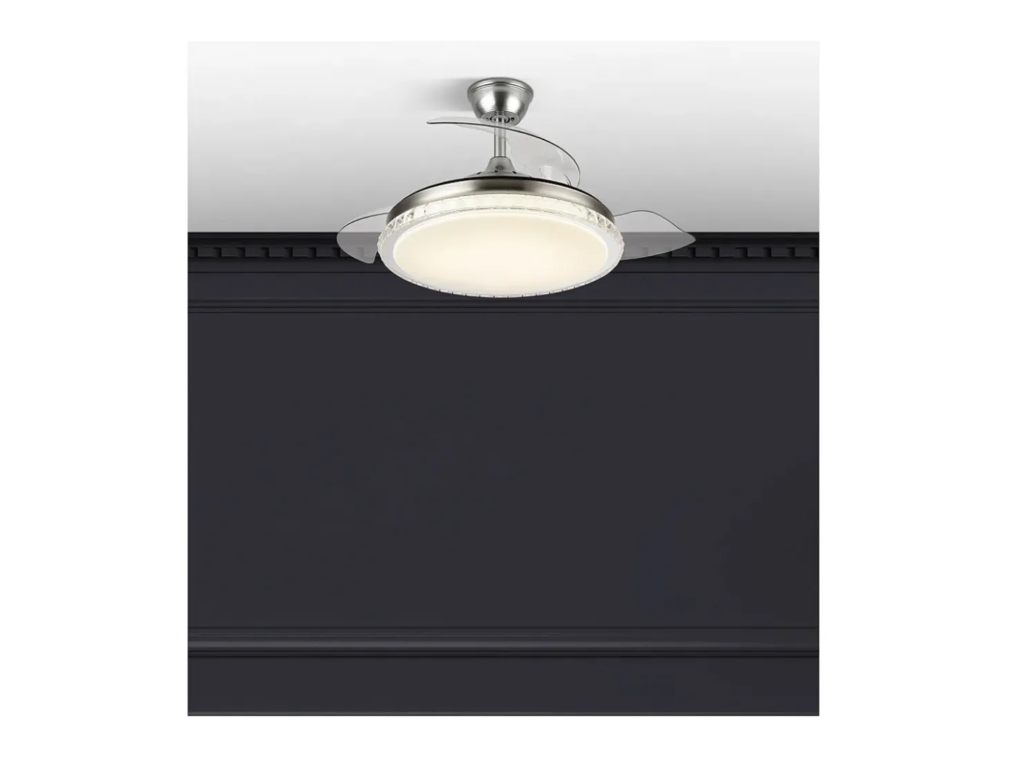 Ventilador Dc Biliku Niquel Led 72w Memoria De Color Y Temporizador