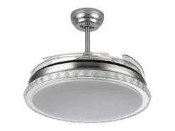 Ventilador Dc Biliku Niquel Led 72w Memoria De Color Y Temporizador
