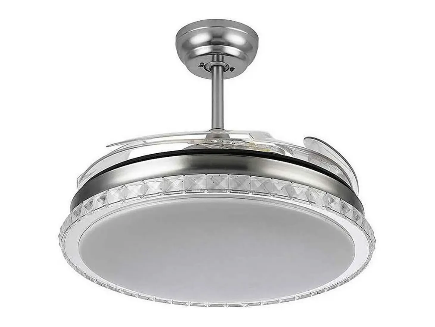 Ventilador Dc Biliku Niquel Led 72w Memoria De Color Y Temporizador