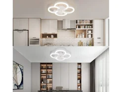 Ventilador de techo LED NETTLIFE con iluminación, silencioso, con control remoto, luz de techo regulable, temporizador de 6 velocidades, color blanco