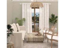 Soleil d'ocre Ropa De Casa^Visillo con ojales con ojales 135x250 cm CELIA taupe, por Topo