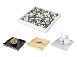 Best Vladon Cuenco decorativo Maya, moderno Plato decorativo cuadrado, (20 x 1,8 x 20 cm) Gris