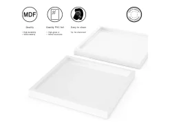 Vladon Cuenco decorativo Maya, moderno Plato decorativo cuadrado, Crema de alto brillo, Juego de 2 (20 x 1,8 x 20 cm)