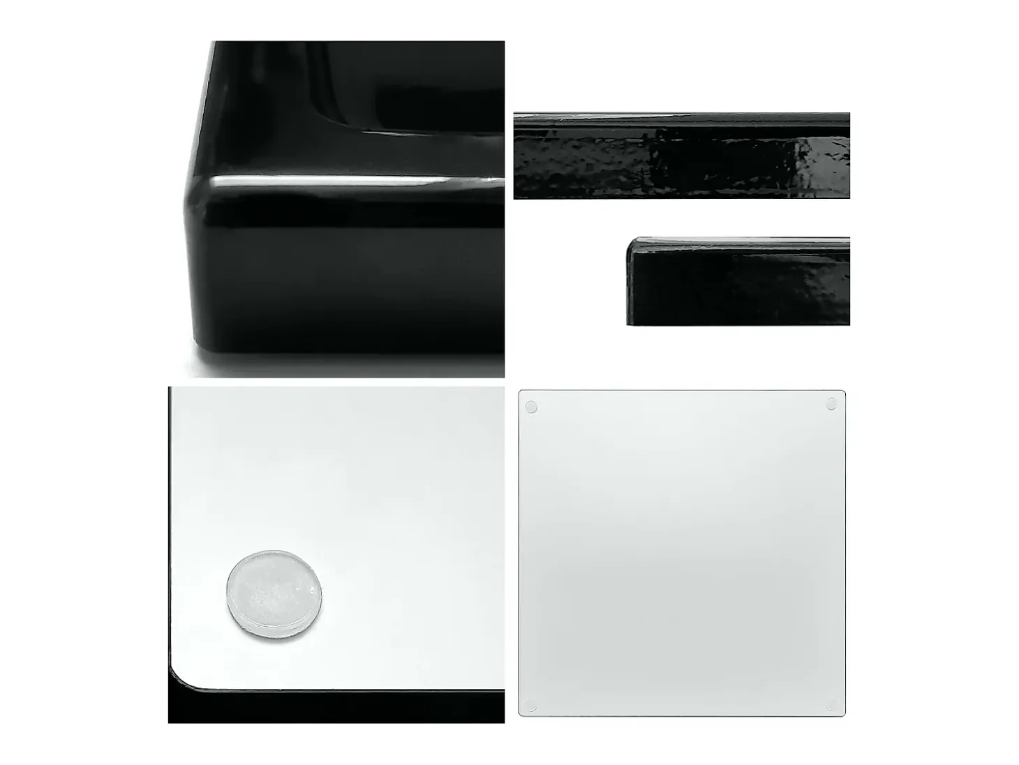 Vladon Cuenco decorativo Maya, moderno Plato decorativo cuadrado, Gris arena de alto brillo (20 x 1,8 x 20 cm)