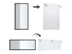 Vladon Espejo Lima, Espejo de pared con Marco moderno, Blanco de alto brillo (139 x 55 cm)