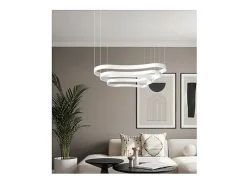 New Ideal Lux WAVES-1 SP, Colgante de metal dorado, Blanco