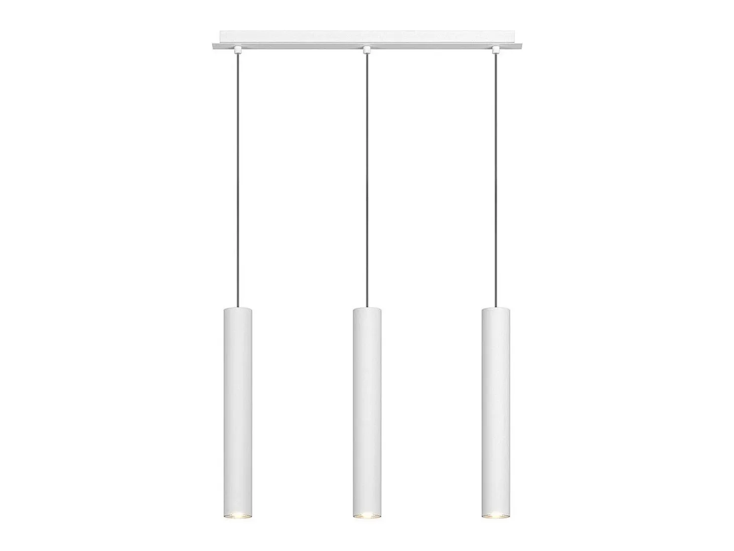 Xena Sospensione 3 Luci Rettangolare Bianco Con Cavo Cm.250 E Rosone Bianco