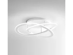 Yara Plafón LED moderno 30W regulable 3000K luz cálida, diseño aro de aluminio blanco 50x17cm, 1300lm, LED integrado IP20