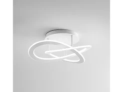 Yara Plafón LED moderno 40W regulable 3000K luz cálida, diseño aro de aluminio blanco 60x17cm, 1900lm, LED integrado IP20
