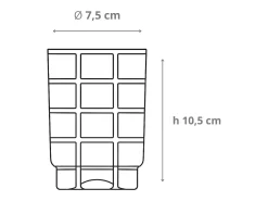 Vaso^Zafferano Twiddle - Juego de 6 vasos de vidrio soplado ámbar de 35 cl - Vasos artesanales con decoración blanca, aptos para lavavajillas Transparente